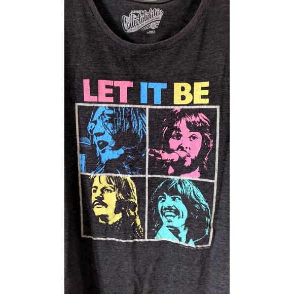 Old Navy Collectabilitees Women Beatles Let It Be T-Shirt Gray Knit 2012 SizeXXL - Picture 2 of 10